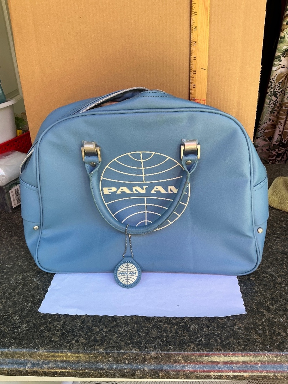 Pan Am Blue Travel Case Carryall Retro Airline Style Weekender Bag